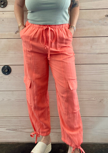 Coral Cargo Pants