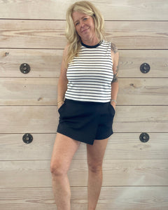 Black Asymmetrical Skort