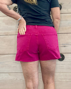 Jane High Rise Fuchsia Jeans Shorts