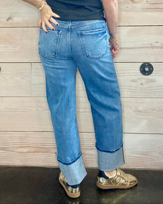 Sienna Cuffed Leg High Rise Stretch Jeans