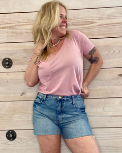 Taylor High Rise Light Wash Jean Shorts