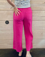 Load image into Gallery viewer, Topaz Linen Wide Leg Pants in Fuchsia
