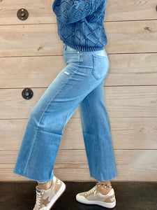 Anessa Raw Hem Wide Leg Jeans