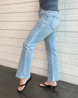Kelsey Light Wash High Rise Ankle Flare Jean