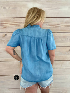 Chambray Button Down Top