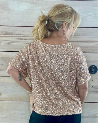 Rose Gold Sequined Top