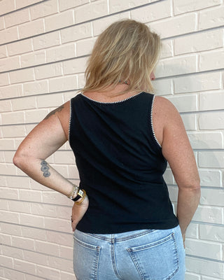 Julian Black Crochet Tank