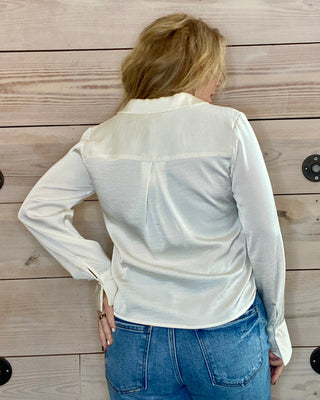 Ana Ivory Satin Top