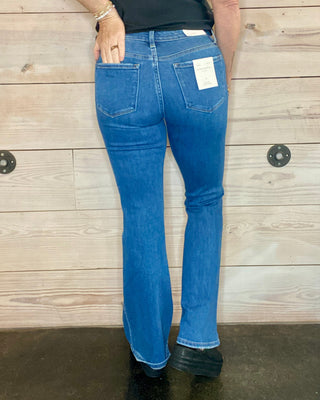 Inspiring | Mid Rise Welt Pocket Flare Jeans