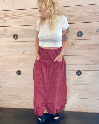 Eloise Maxi Skirt in Maroon