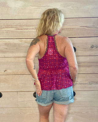 Dragonfruit Knit Flowy Tank Top