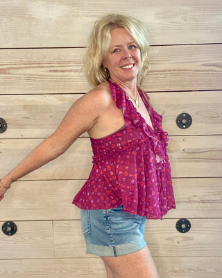 Dragonfruit Knit Flowy Tank Top