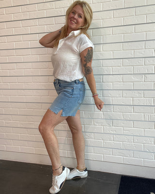 Jenny High Rise Stretch Denim Shorts