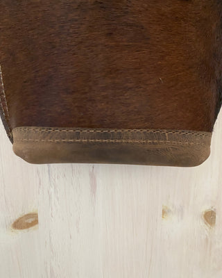 Handmade Hide on Leather Tote Bag | Structured Mini Tote