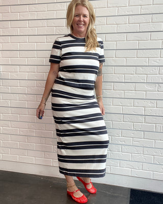 Gali Striped Midi Skirt