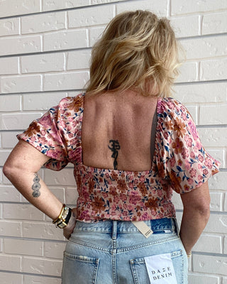 Amarra Floral Sweetheart Crop Top