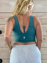 Load image into Gallery viewer, Never Better Heather Crop Top in Midnight Jade