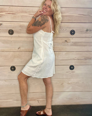 Breezy White Linen Dress