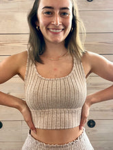 Load image into Gallery viewer, Zoe Rib Tank Bra in Iced Coffee