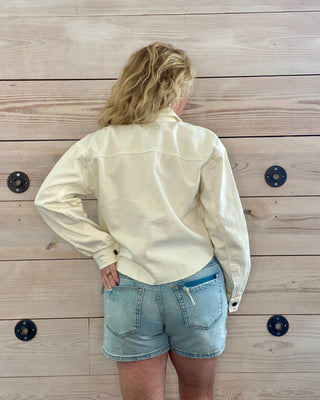 Cream Drop Shoulder Jacket