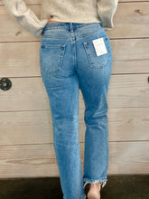 Load image into Gallery viewer, Brighten Mid Rise Distressed Straight Jeans