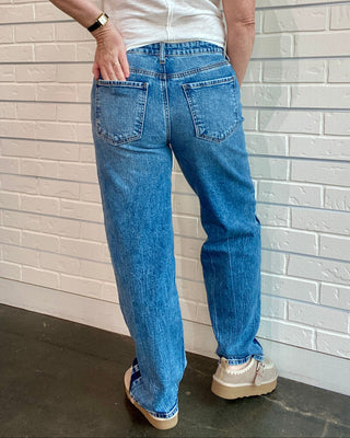 Snazzy Side Shadow Straight Leg Jeans