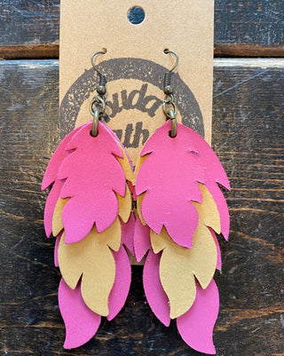 Layered Leather Earrings
