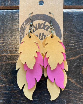 Layered Leather Earrings