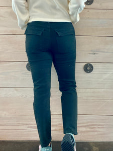 Reese High Rise Ankle Straight Leg Black Jeans