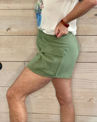 Meadow Green Pull on Cargo Shorts