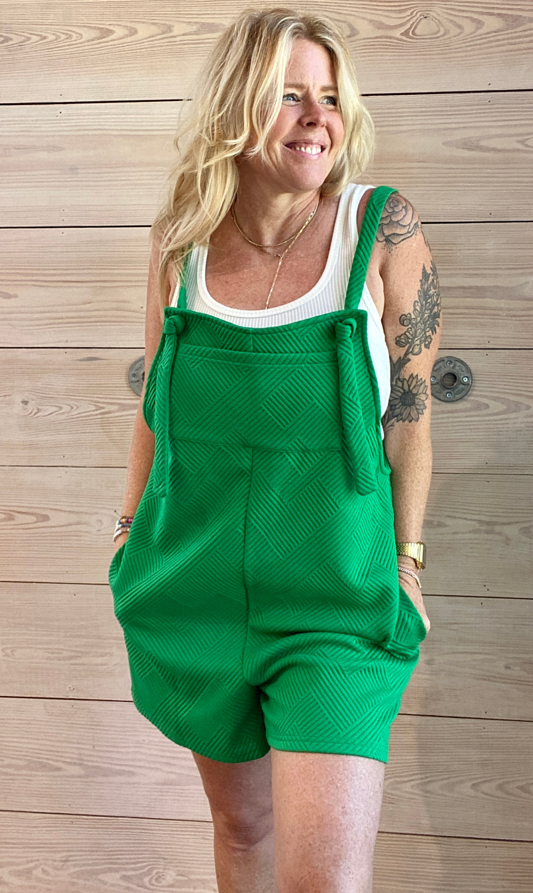 Kelly Green Romper