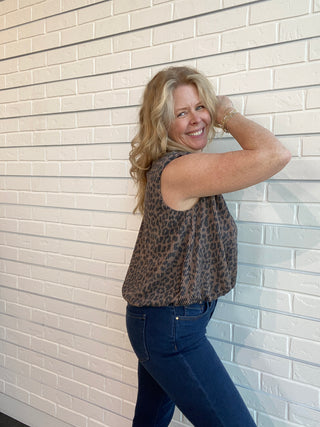 Lulu Textured Leopard Bubble Hem Tank