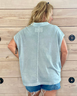 Light Blue Slouchy Polo