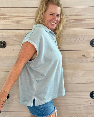 Light Blue Slouchy Polo