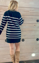 Load image into Gallery viewer, Fin Stripe Turtleneck Sweater Mini Dress