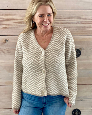 Naomi Herringbone Cardigan