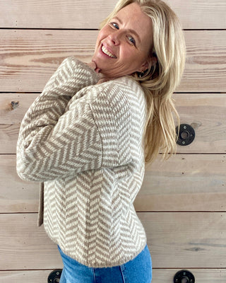 Naomi Herringbone Cardigan