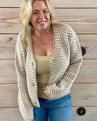 Naomi Herringbone Cardigan