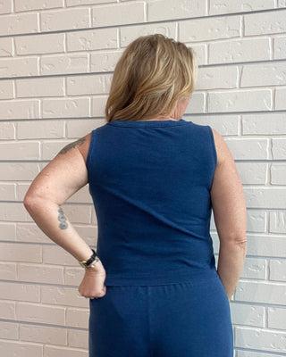 Sloane V-Neck Knit Denim Tank Top