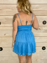 Load image into Gallery viewer, Hightide Blue Ruffle Trim Tiered Dress