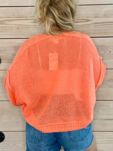 Aden Sweater in Neon Peach