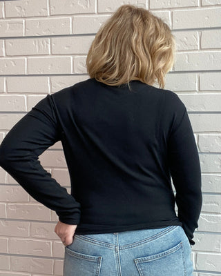 Azur Black Long Sleeve Top