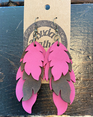 Layered Leather Earrings