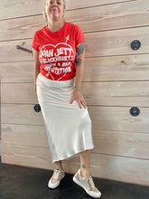 Load image into Gallery viewer, Europa Luxe Sheen Cream Midi Skirt