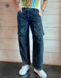 Black Cord Cargo Pants