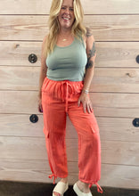 Load image into Gallery viewer, Coral Cargo Pants