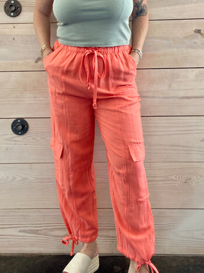 Coral Cargo Pants