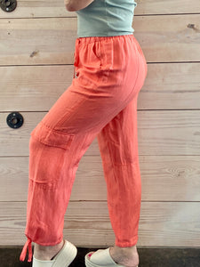 Coral Cargo Pants