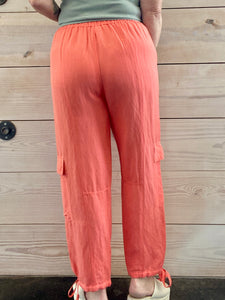 Coral Cargo Pants