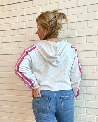 Ash Grey Crop Zip Jacket